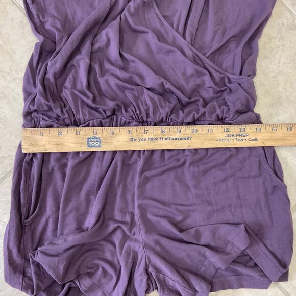 Cool Days by Soma Romper womens size M purple bamboo blend elastic waist - Picture 9 of 11